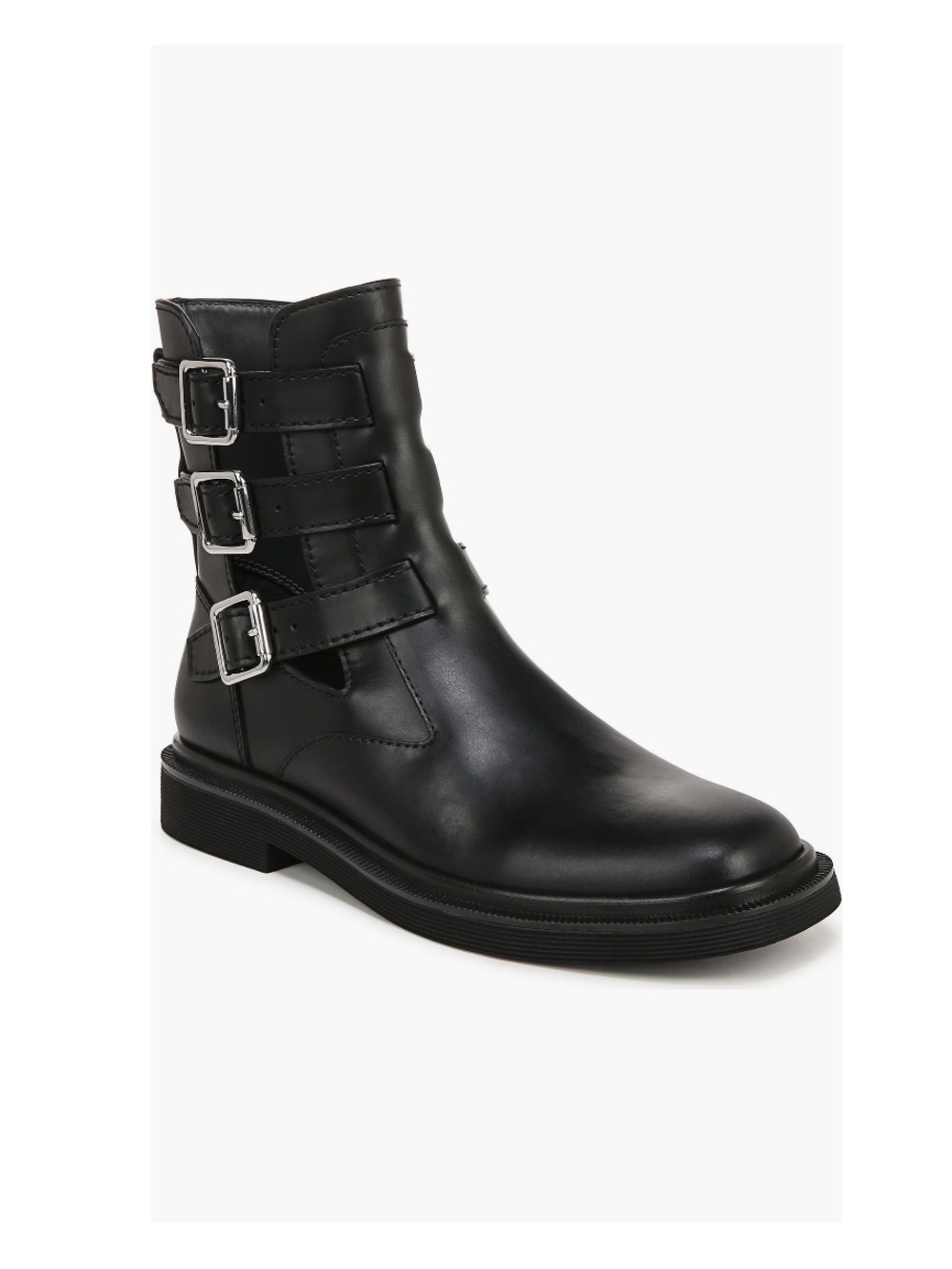 Franco Sarto Argo Boot Black Leather Women’s Size 7 Biker Boot
